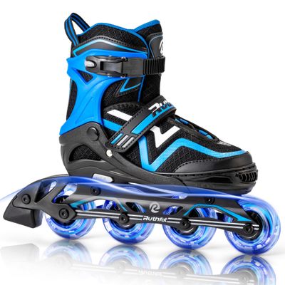Ruthfot Adjustable Inline Skates for Boys and Girls, Light Up Skates for Ages 6-12 Kids Outdoor Illuminating Patines for Women and Men