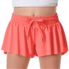 Girls Flowy Shorts Butterfly Shorts for Kids with Pocket 2-in-1 Athletic Shorts Running Shorts for Girls Youth Teen Active Workout Sports (Light Red# Girls, Large) view 1