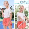 Girls Flowy Shorts Butterfly Shorts for Kids with Pocket 2-in-1 Athletic Shorts Running Shorts for Girls Youth Teen Active Workout Sports (Light Red# Girls, Large) view 4