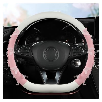 FUERU Car Steering Wheel Cover Set Car Steering Wheel Cover D Type Fashion Carbon Fiber Elastic Breathable Car Interior (Color : 1#)