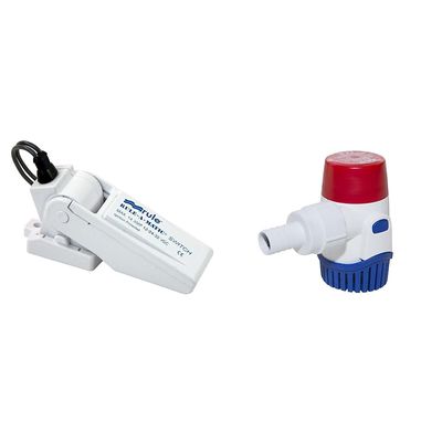 Rule 35A Rule-A-Matic Bilge Pump Float Switch, Mercury Free,White & 800 GPH 20DA Standard Bilge Pump-800