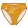 ACSUSS Mens Wet Look Patent Leather Briefs Underwear Clubwear Elastic Waistband Underpants Yellow Large view 3
