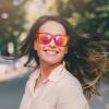 10 Pack Hot Pink Sunglasses Bulk, 80s Retro Neon Colors Mirror Sunglasses Party Favors Set view 2