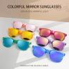 10 Pack Hot Pink Sunglasses Bulk, 80s Retro Neon Colors Mirror Sunglasses Party Favors Set view 3