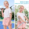 Girls Flowy Shorts Butterfly Shorts for Kids with Pocket 2-in-1 Athletic Shorts Running Shorts for Girls Youth Teen Active Workout Sports (Dark Pink# Girls, Medium) view 4