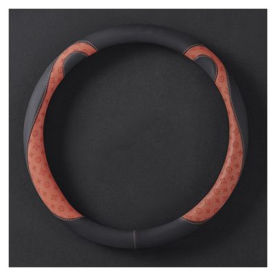 FUERU Car Steering Wheel Cover Set Car Steering Wheel Cover Comfortable Leather Thin and Breathable Car Interior Accessories (Color : 2#)