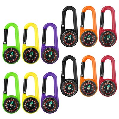 Sosoport Compass Carabiner Buckle 12pcs Survival Compass Set for Camping Hiking