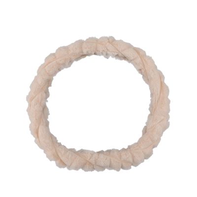FUERU Car Steering Wheel Cover Set Car Steering Wheel Cover D Type Winter Short Plush Soft and Breathable Car Interior Decoration (Color : 3#)
