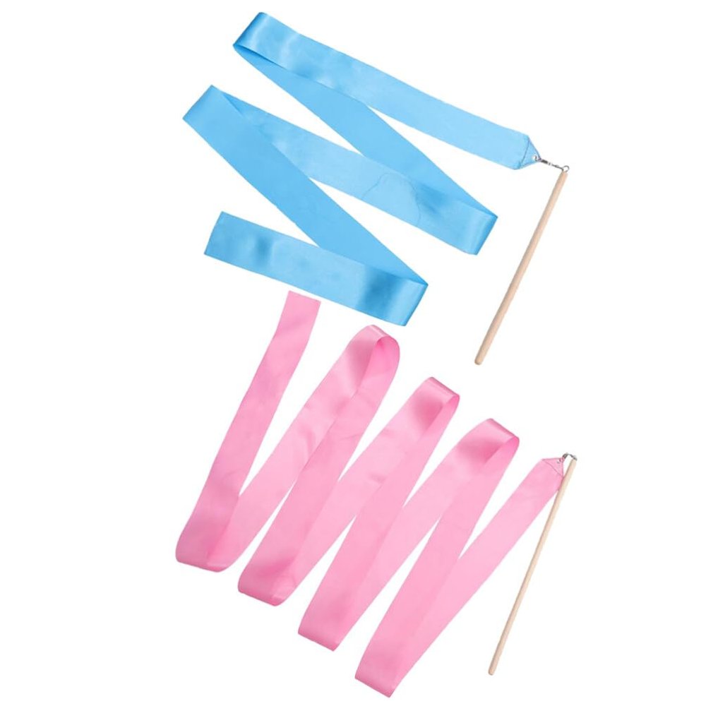 BESPORTBLE 2Pcs Dancing Ribbon Streamer aldult Ribbon Stick Gymnastics Rope Funny cat no Knot Props Performance Props Wood Ribbon Performance Handheld Party Ribbons