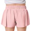 Girls Flowy Shorts Butterfly Shorts for Kids with Pocket 2-in-1 Athletic Shorts Running Shorts for Girls Youth Teen Active Workout Sports (Dark Pink# Girls, Small) view 2