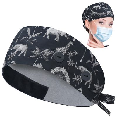 ABAMERICA Working Caps with Button and Sweatband, Adjustable Working Hats for Women Men, One Size(Tie Back or Toggle)