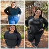 FOREYOND Plus Size Fleece Thermal Underwear for Women Long Sleeve Workout Tops Athletic Shirt with Zipper Pocket view 2
