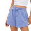 Uillui Sweat Shorts Womens 5" Loose Comfy Cotton Athletic Gym Shorts Y2K Teen Girls Trendy High Waisted Workout Running Shorts Sports Casual Yoga Jogger Short Pants Pockets view 1