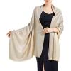 Ciormis Party Shawl for Formal Dresses, Charming Bridesmaid Shawls and Scarf Wraps for Women Weddings (Beige & Silver) view 1