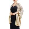 Ciormis Party Shawl for Formal Dresses, Charming Bridesmaid Shawls and Scarf Wraps for Women Weddings (Beige & Silver) view 2