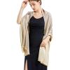 Ciormis Party Shawl for Formal Dresses, Charming Bridesmaid Shawls and Scarf Wraps for Women Weddings (Beige & Silver) view 3