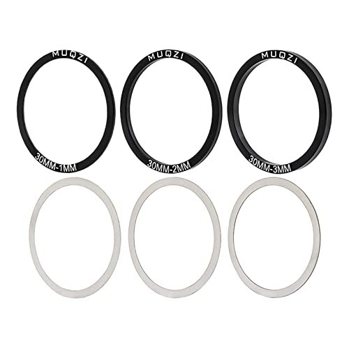 24/29/30mm 6Pack MTB Bicycle Spacer Crankset Shim Washers Parts Crank Crankset Bottom Spacer Bike Bottom Bracket for BB86 91 92 PF30 BB30 (30mm)