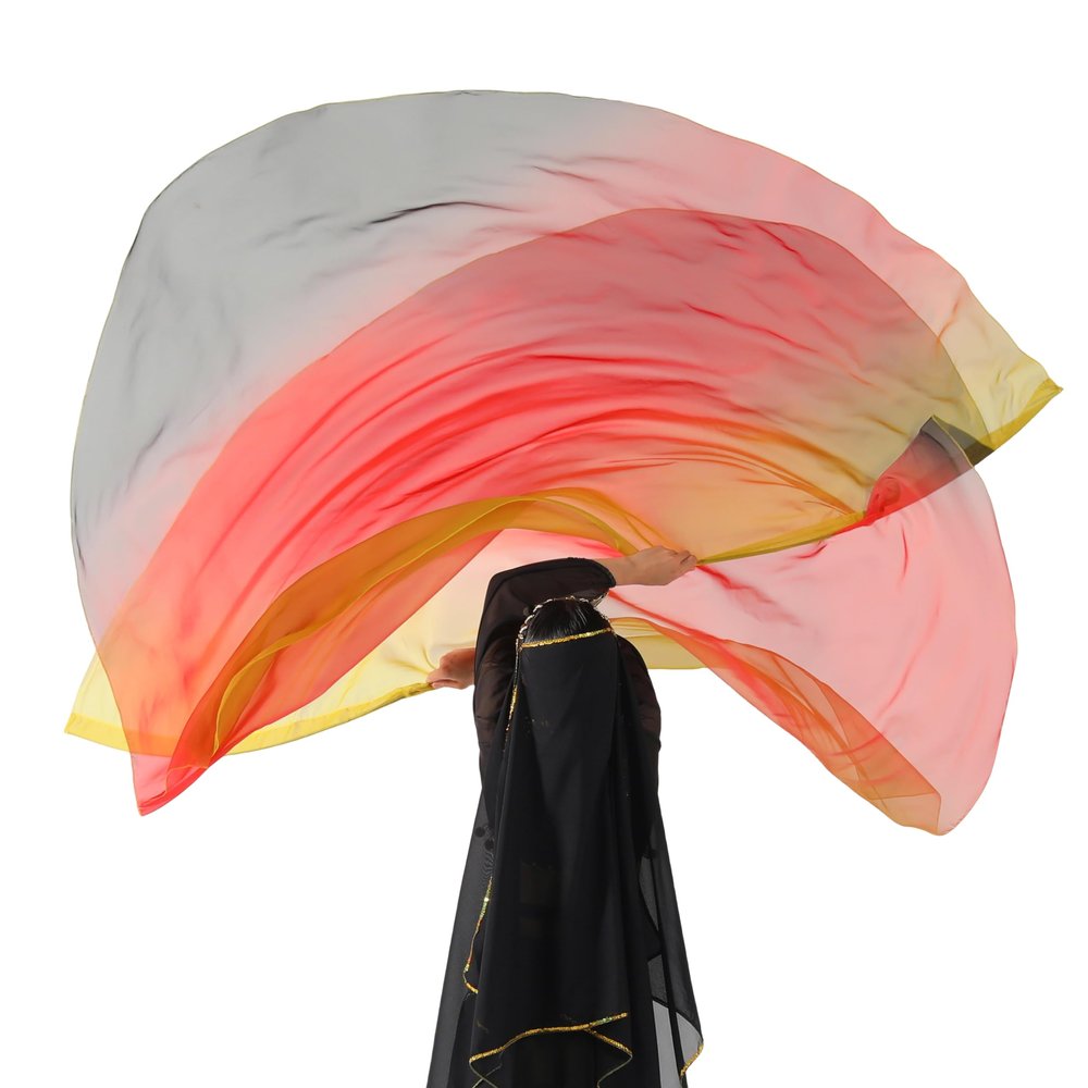 Worship Flags for Dance Church,Praise Dance Flags for Worship Set(2 Flags+ 2 Flexi Rods+1 Storage Bag) 3#YELLOW-RED-BLACK