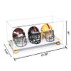 Better Display Cases Acrylic Three Mini - Miniature Football Helmets (not Full Size) Display Case with Clear Case, Yellow Risers and White Base 19.25" x 8.25" x 8" (V47/A103) view 2
