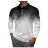 Ymosrh Golf Polos for Men, Men's Polo Shirts Long Sleeve Men Mens Lapel Printed Casual Top Loose Sports Shirt Shirts with Collar Big and Tall (3XL, White) view 1