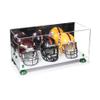 Better Display Cases Acrylic Three Mini - Miniature Football Helmets (not Full Size) Display Case with Mirror Case, Green Risers and White Base 19.25" x 8.25" x 8" (V47/A103) view 1