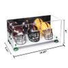 Better Display Cases Acrylic Three Mini - Miniature Football Helmets (not Full Size) Display Case with Mirror Case, Green Risers and White Base 19.25" x 8.25" x 8" (V47/A103) view 2
