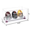 Better Display Cases Acrylic Three Mini - Miniature Football Helmets (not Full Size) Display Case with Clear Case, Purple Risers and White Base 19.25" x 8.25" x 8" (V47/A103) view 2