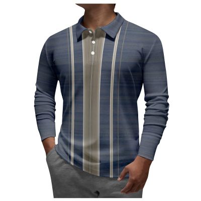 Ymosrh Mens Shirts, Long Sleeve Polo Shirts White Men's Lapel Printed Casual Top Loose Sports Shirt Shirts with Collar Shirts for Men Big and Tall Shirt Tshirts Camisas para (3XL, Cyan)