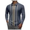 Ymosrh Mens Shirts, Long Sleeve Polo Shirts White Men's Lapel Printed Casual Top Loose Sports Shirt Shirts with Collar Shirts for Men Big and Tall Shirt Tshirts Camisas para (3XL, Cyan) view 1