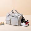 Grey Gym Bag for Women, Waterproof Travel Duffle Bag Carry On Weekender Bag with Shoe Compartment & Wet Pocket, Gym Tote Bag for Travel, Workout, Sport view 2
