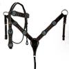 Western Saddle Horse Headstall Bridle Breast Collar Reins Tack Set Leather Floral Tooled Handmade Breastplate ME-HBC-125C Cob Size view 1