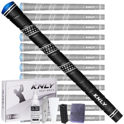 KNLY Wrap Golf Grips Set of 13- Triangular Concave Texture Control Technology, All-weather Performance Rubber Golf Club Grips, Standard/Midsize,13 Grips With 15 Tapes And 13 GripsWith All Repair Kits