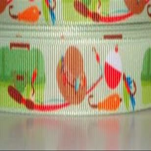 3 yds 5/8" Gone Fishing Tackle Box Lures Pole Hat Grosgrain Ribbon