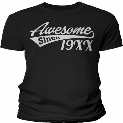 40th Birthday Gift Shirt for Men - Awesome Since (Birth Year) - Black-4X