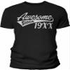 40th Birthday Gift Shirt for Men - Awesome Since (Birth Year) - Black-4X view 1