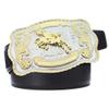 WMG Bull Rider Cowboy Rodeo Western Large Gold Tone Cowboy Riding Bull Unisex Fashion Belt Buckle view 4
