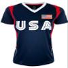 Icon Sports Women's U.S Alex Morgan Shirt, Adult Sizes USWNTPT T-Shirt. (AL) Blue view 3