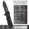 BLACKHAWK POINT MAN Knife G10 Sideliner 3-3/8 Partially Serrated D2 Tool Steel Blade with G10 Handle (BH15PM211BK) view 2