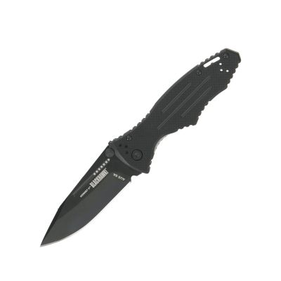 Bear & Son BLACKHAWK - ASSISTED - 3.25" - Drop Point - D2 Tool Steel - G10 w/SS Liners - Bronze Washers - BH15H201BK