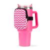 Water Cup Bottle Pouch Accessory | Compatible with Stanley Tumbler| Great for Workouts, Gym, Running, Walking, Sports| Keeps Cards, Keys, and Earphones Safe| Fun and Cute Designs (Pink Chevron) view 1