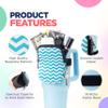 Water Cup Bottle Pouch Accessory | Compatible with Stanley Tumbler| Great for Workouts, Gym, Running, Walking, Sports| Keeps Cards, Keys, and Earphones Safe| Fun and Cute Designs (Pink Chevron) view 3