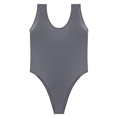 renvena Mens Smooth Slim Fit Wrestling Singlet Bodysuit High Elastic Gym Workout Leotard Underwear Dark Grey X-Large