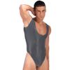 renvena Mens Smooth Slim Fit Wrestling Singlet Bodysuit High Elastic Gym Workout Leotard Underwear Dark Grey X-Large view 2