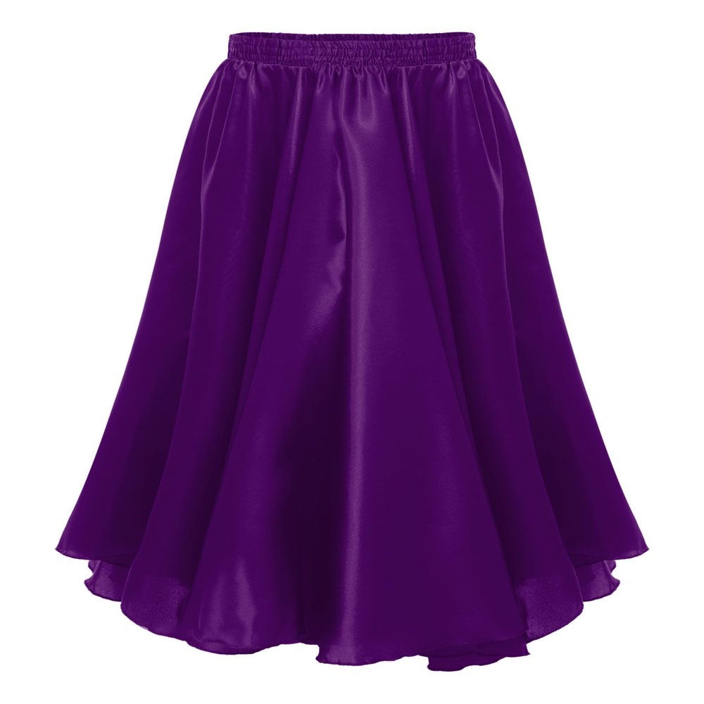 Shinsto Kids Girls Long Full Circle Dance Skirt Spanish Flamenco Belly Skirt Rumba Samba Dance Costume Purple 3-4 Years