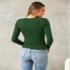 Abardsion Women's Long Sleeve Shirts Spring 2026 Casual Basic Going Out Crop Tops Slim Fit Tight Y2K Clothes(Dark Green, S) view 4