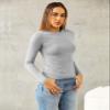 Abardsion Women's Long Sleeve Shirts Spring 2026 Casual Basic Going Out Crop Tops Slim Fit Tight Y2K Clothes(Light Grey, 2XL) view 3