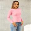 Abardsion Women's Long Sleeve Shirts Spring 2026 Casual Basic Going Out Crop Tops Slim Fit Tight Y2K Clothes(Light Pink, L) view 3