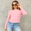 Abardsion Women's Long Sleeve Shirts Spring 2026 Casual Basic Going Out Crop Tops Slim Fit Tight Y2K Clothes(Light Pink, S) view 2