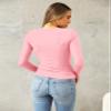 Abardsion Women's Long Sleeve Shirts Spring 2026 Casual Basic Going Out Crop Tops Slim Fit Tight Y2K Clothes(Light Pink, S) view 4