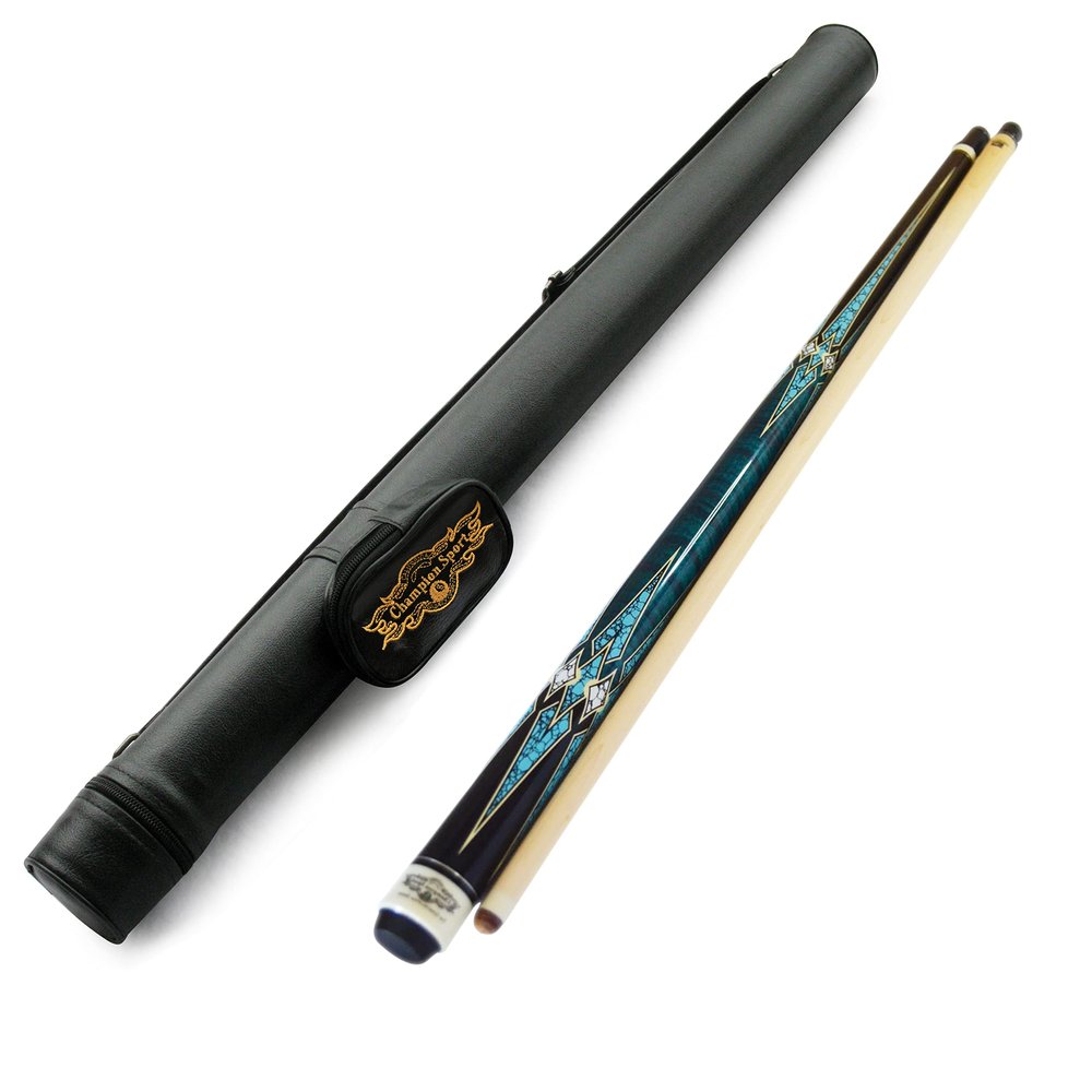 Champion Constellation Billiard Pool Cue Stick,56 inches, 57 inches, 60 inches, 11.75, 12.5mm, 12.75mm, or 13mm, White or Black Case (13mm tip Size, Black case, CN-2 Pool cue 56 inches Long 21oz)